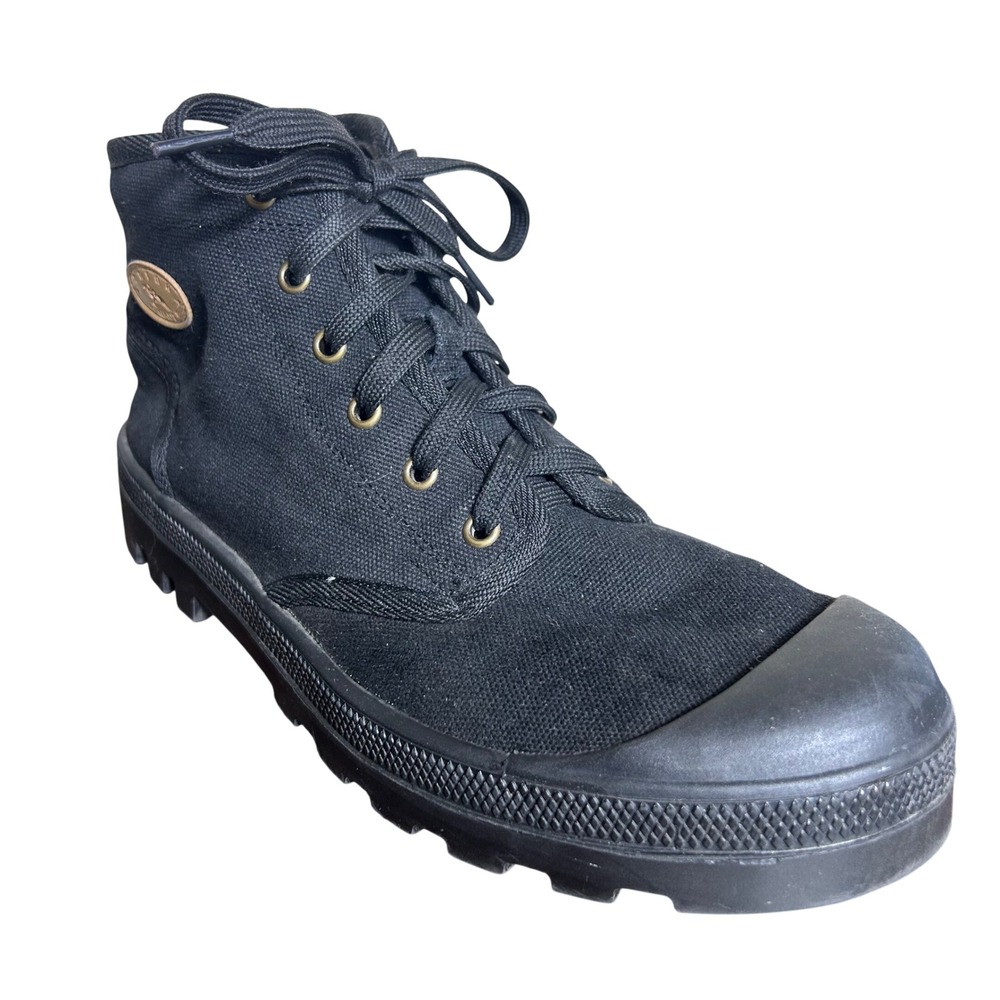 Dafna Naot Sneakers 12 Mens Black Canvas Combat Made in Israel Lug Sole Platform